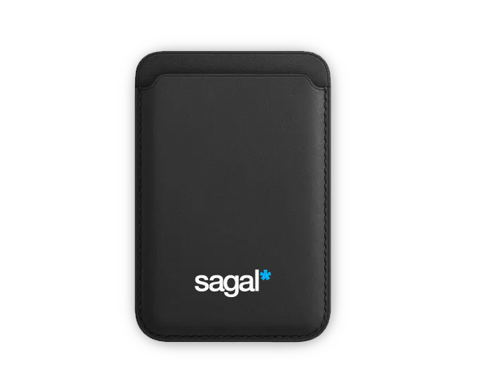 Black Faux Leather MagSafe Wallet Printed