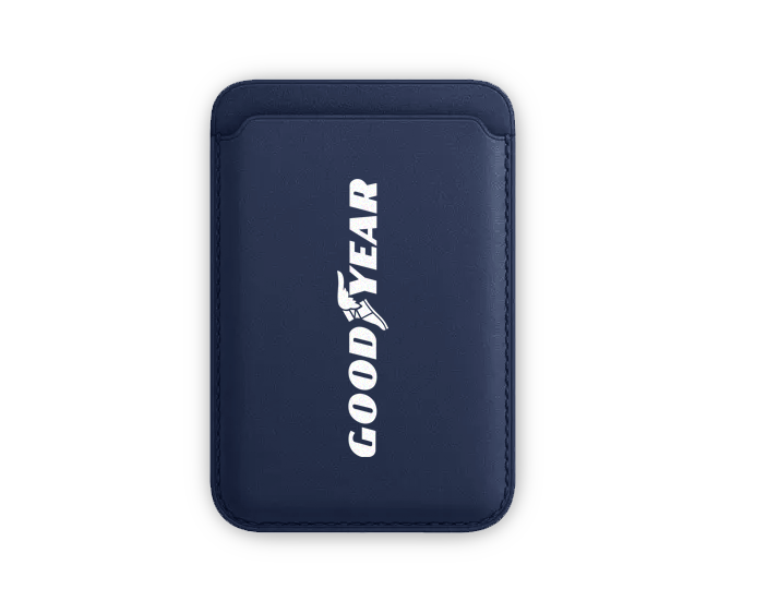 Blue Faux Leather MagSafe Card Holder