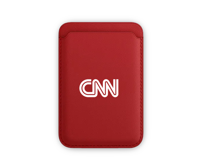 Red Faux Leather MagSafe Wallet Personalised