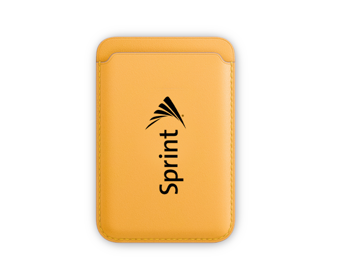 Yellow Faux Leather MagSafe Wallet Printed