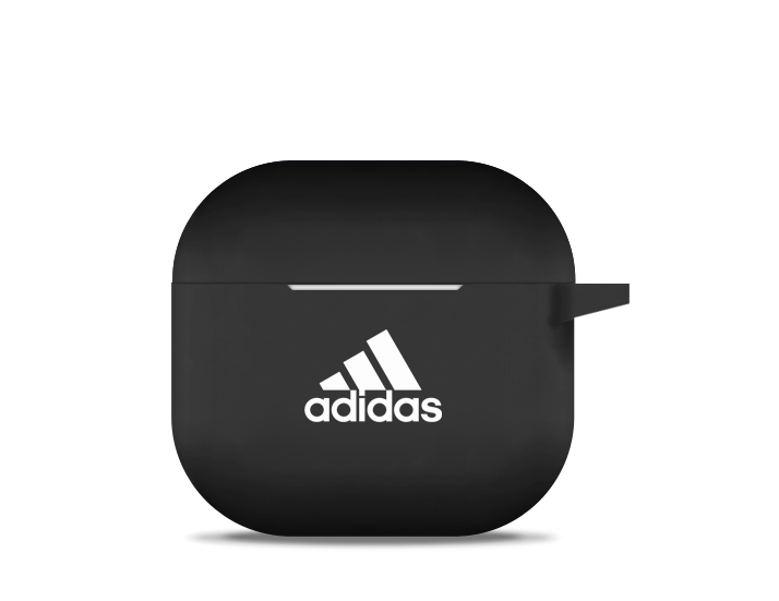 Black AirPod 4 Silicone Case with logo
