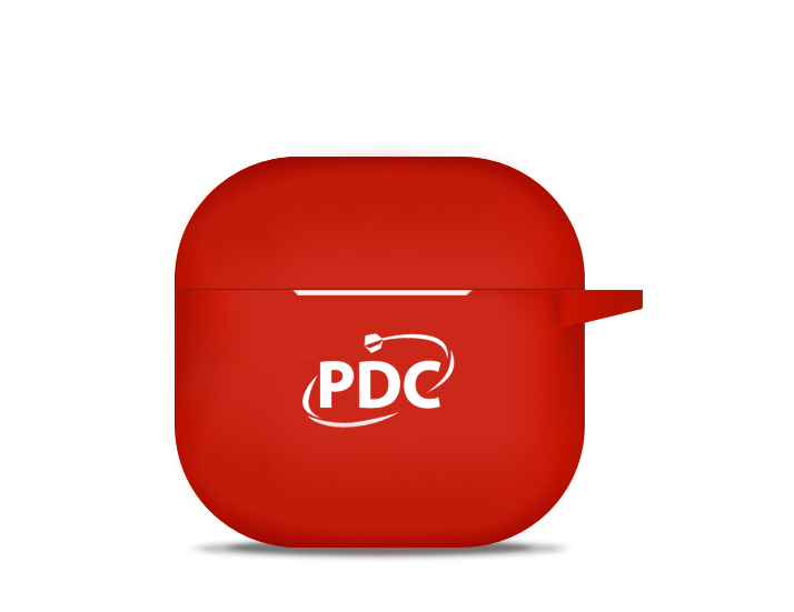 Red AirPod 4 Silicone Case with Printed Logo