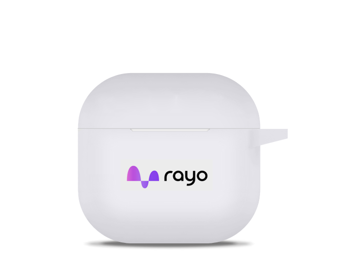 White AirPod 4 Silicone Case with Logo