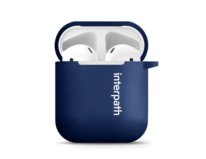 Navy Silicone AirPod 2 Case with Logo