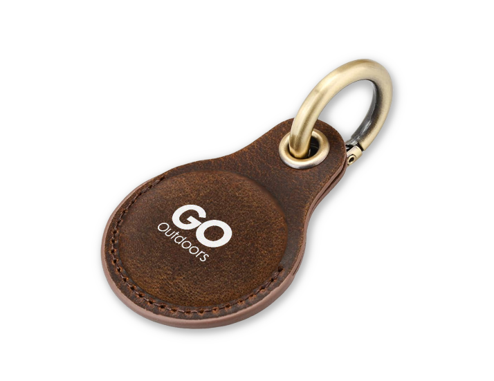 Real Leather Airtag Keyring with logo