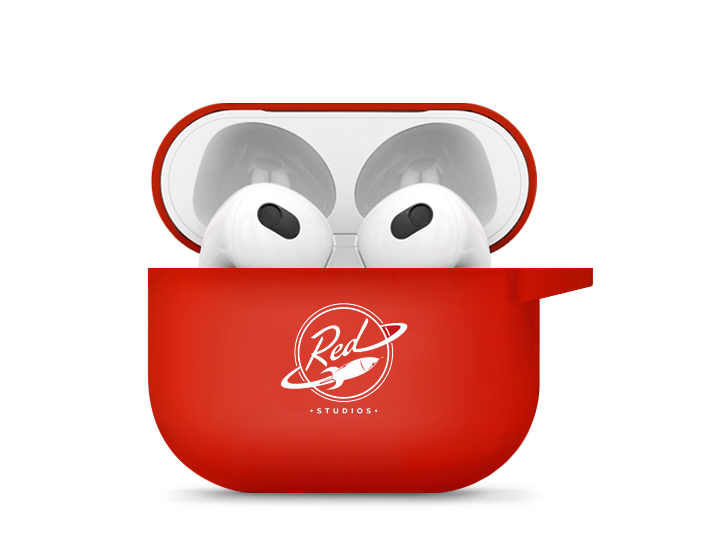 Red AirPod 3 Silicone Case with Logo