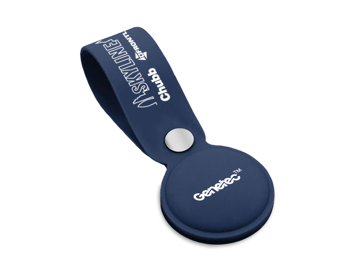 Navy Silicone AirTag Loop with logo