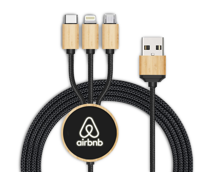 Bamboo LED Logo Charging Cable