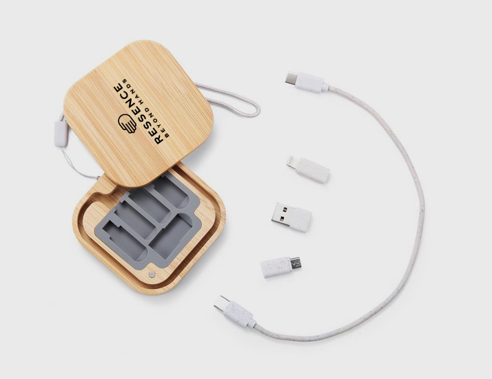 Bamboo Wooden 3-in-1 Charging Cables