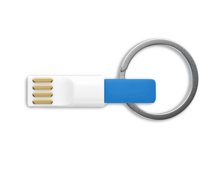 Blue Lightning Keyring USB Cable