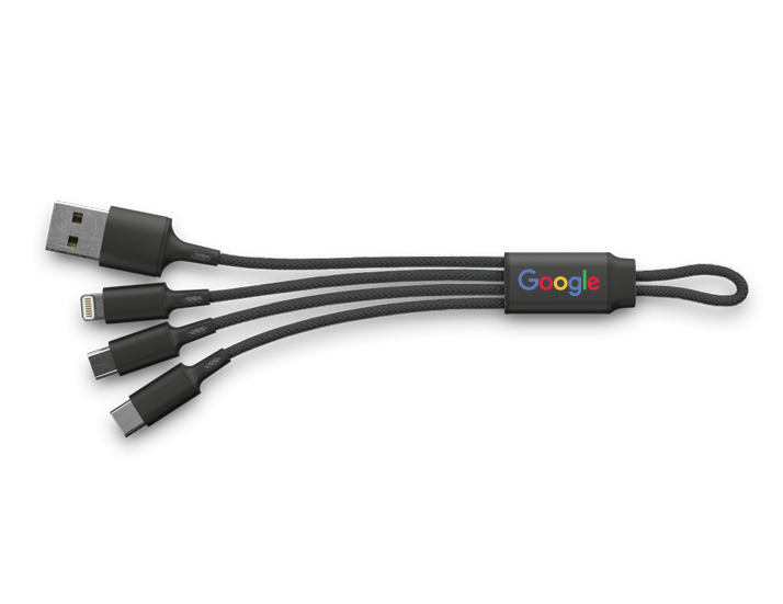 Braided 3-in-1 USB Cable with Logo