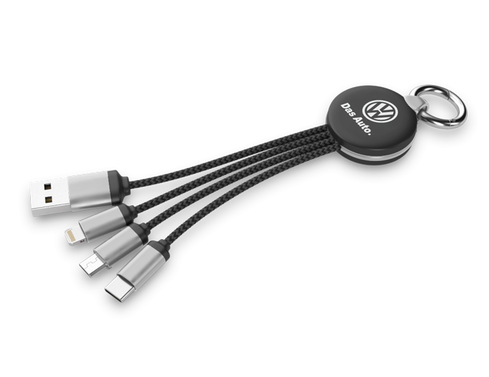 3-in-1 Charging Cable with Glowing Logo