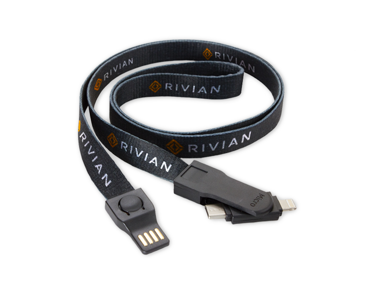 Black Lanyard USB Charging Cable