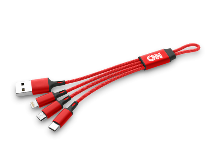 Red Braided 3-in-1 USB Cable