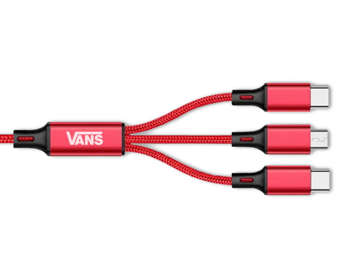 Engraved Rope USB Cable in Red