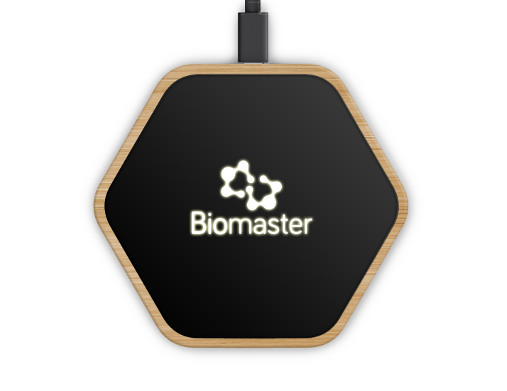 15w Hex Bamboo Wireless LED Logo