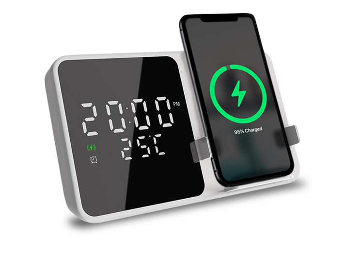 Clock Wireless Charger White