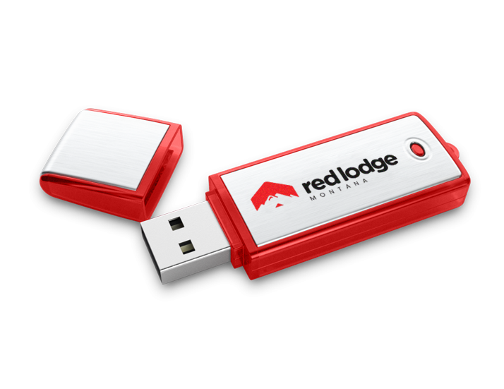 Red Aluminium USB Stick Perspective