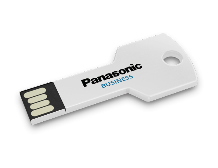 Branded White Metal Key USB Drive