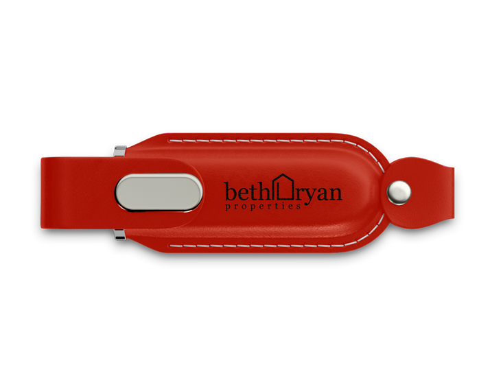 Red Faux Leather USB Drive