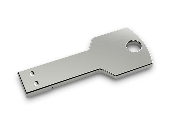 Silver Key USB Drive Back