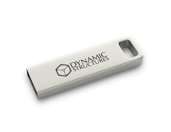 Silver Saturn USB Drive with Logo