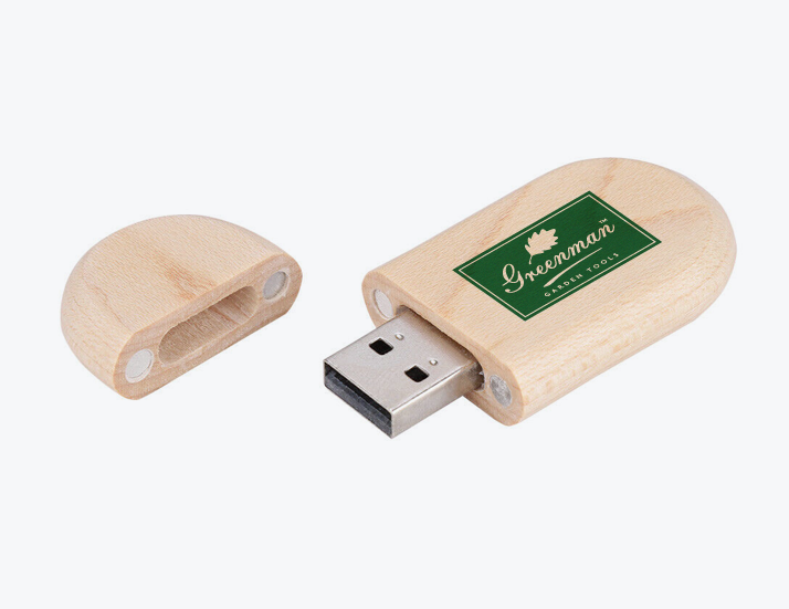 Oval Shaped Wooden USB Drive