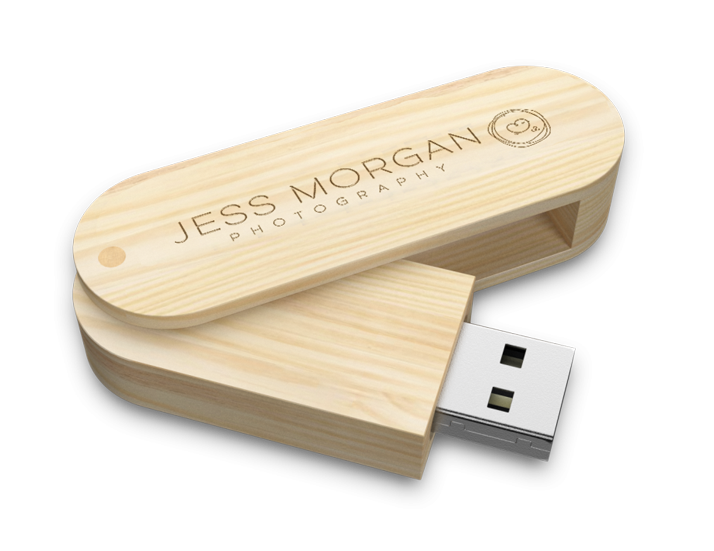 Wooden Twist USB Drive Open