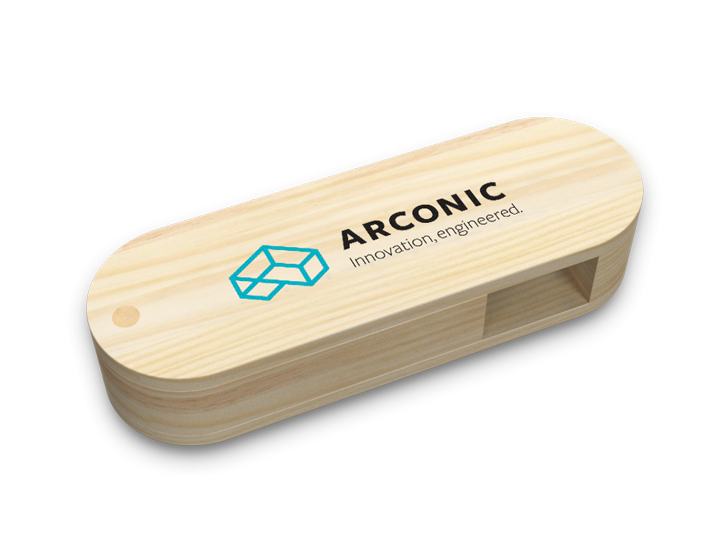 Wooden USB Twister Logo