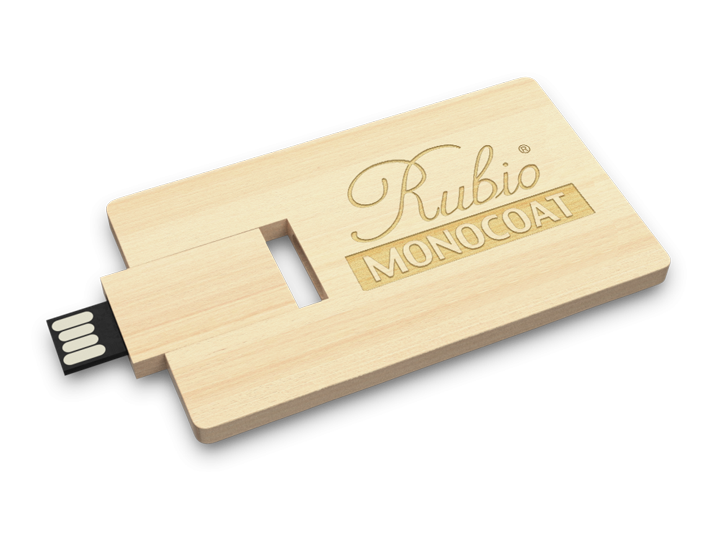 Wooden USB Card Perspective