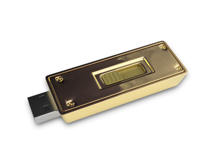 Gold Bar USB Retractable Button