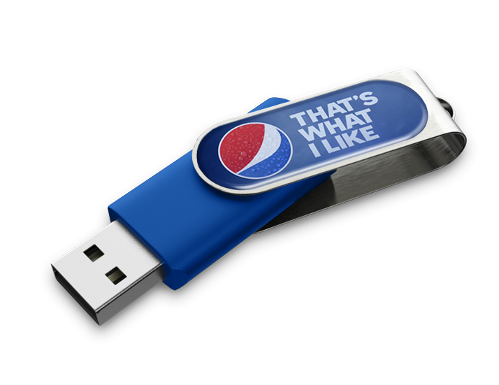 Domed Twist USB Drive Blue